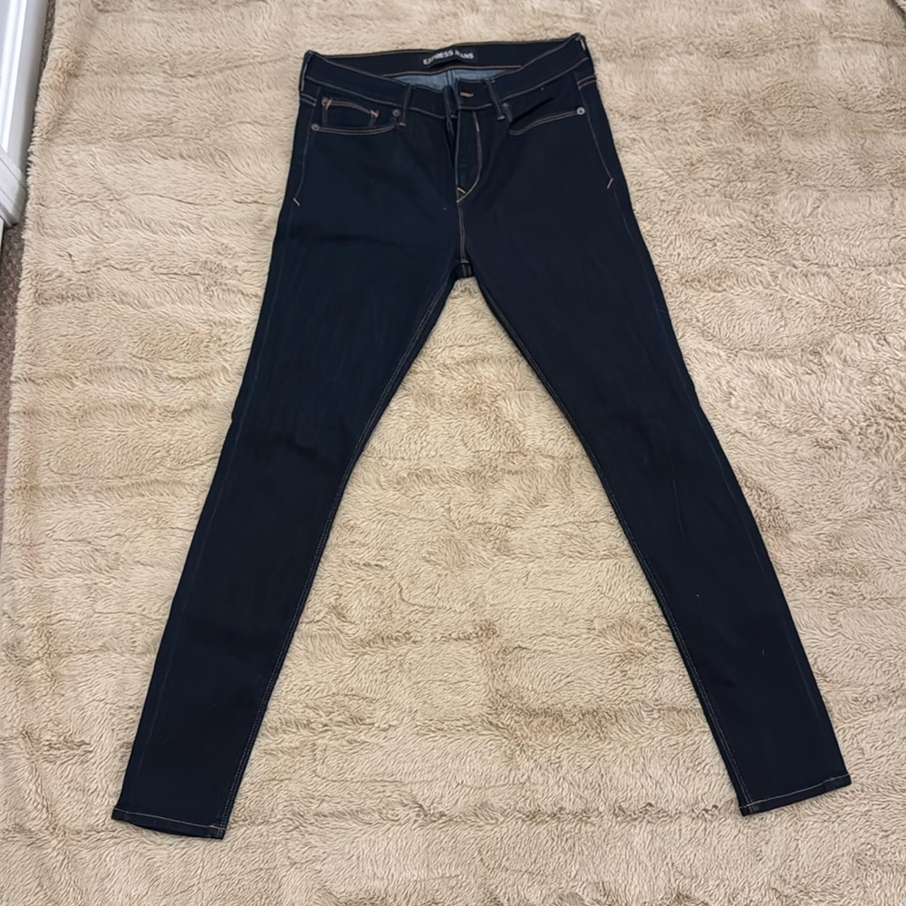 Express mid-rise legging jeans; size 8R
